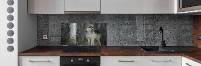 Verre pour crédence Loup gris