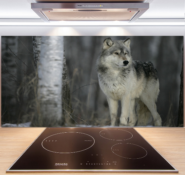 Verre pour crédence Loup gris