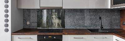 Verre pour crédence Loup gris