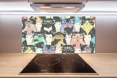 Panneau crédence cuisine Chats avec lunettes