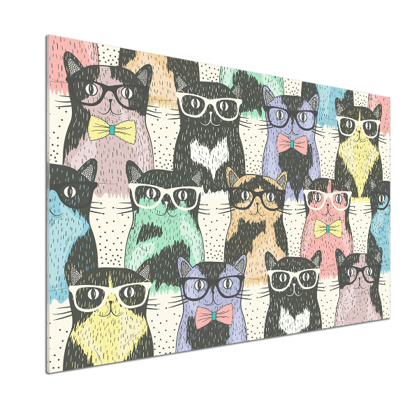 Panneau crédence cuisine Chats avec lunettes