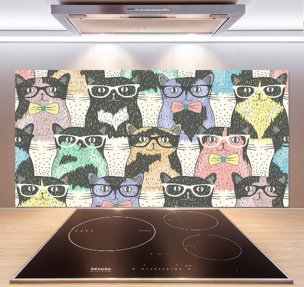 Panneau crédence cuisine Chats avec lunettes