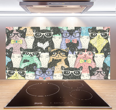 Panneau crédence cuisine Chats avec lunettes