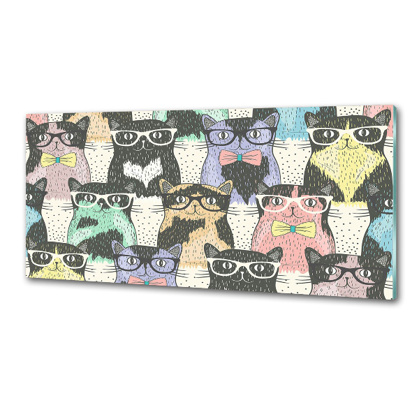 Panneau crédence cuisine Chats avec lunettes