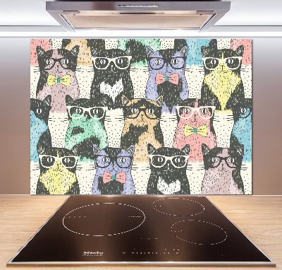 Panneau crédence cuisine Chats avec lunettes