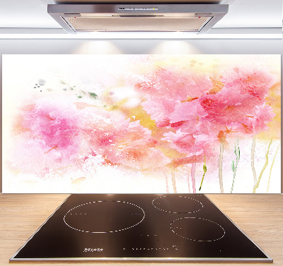 Crédence en verre cuisine Fleurs