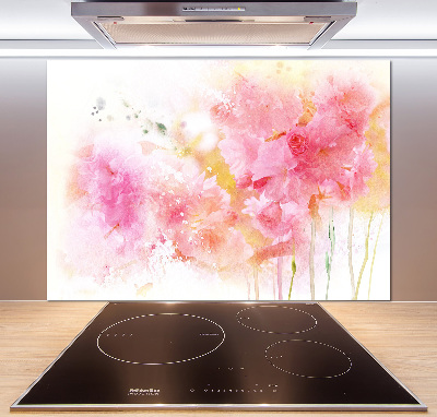 Crédence en verre cuisine Fleurs