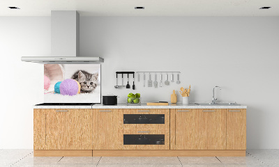 Panneau crédence cuisine Chat avec des écheveaux