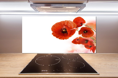 Panneau pour cuisine Coquelicots rouges