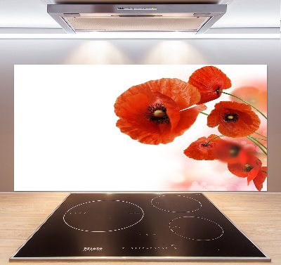 Panneau pour cuisine Coquelicots rouges