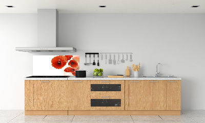 Panneau pour cuisine Coquelicots rouges