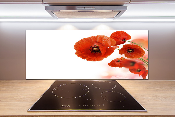 Panneau pour cuisine Coquelicots rouges