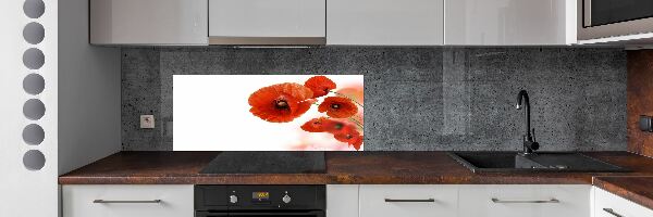 Panneau pour cuisine Coquelicots rouges