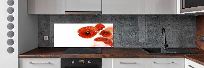 Panneau pour cuisine Coquelicots rouges