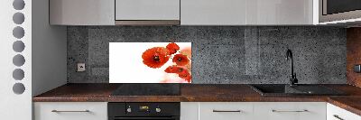 Panneau pour cuisine Coquelicots rouges