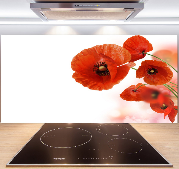 Panneau pour cuisine Coquelicots rouges