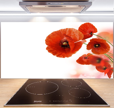 Panneau pour cuisine Coquelicots rouges