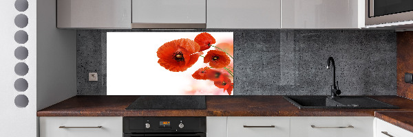 Panneau pour cuisine Coquelicots rouges