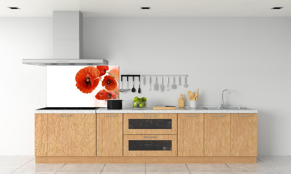 Panneau pour cuisine Coquelicots rouges