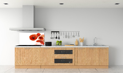 Panneau pour cuisine Coquelicots rouges