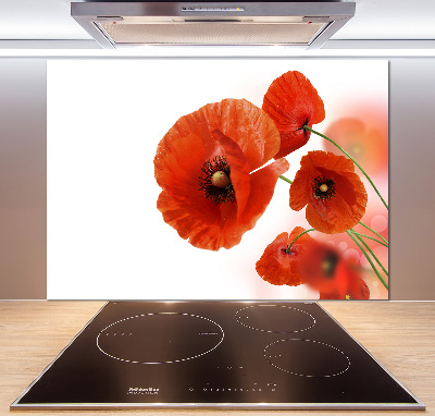 Panneau pour cuisine Coquelicots rouges