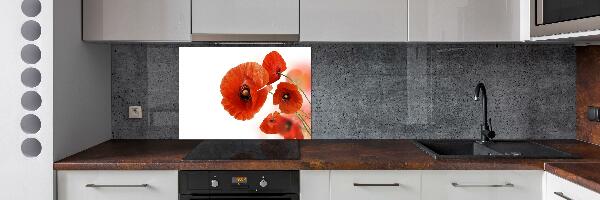 Panneau pour cuisine Coquelicots rouges
