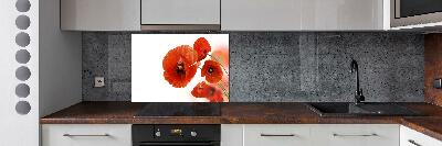 Panneau pour cuisine Coquelicots rouges