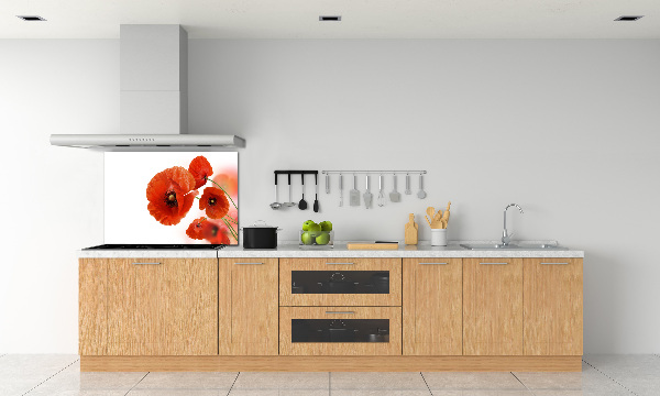 Panneau pour cuisine Coquelicots rouges