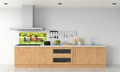 Crédence en verre Chevaux au galop