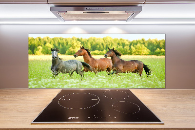 Crédence en verre Chevaux au galop