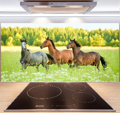 Crédence en verre Chevaux au galop