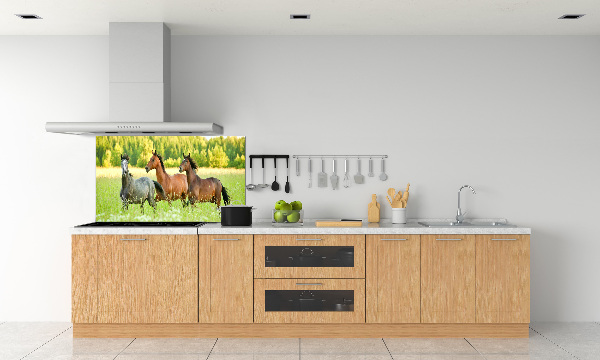 Crédence en verre Chevaux au galop