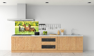 Crédence en verre Chevaux au galop