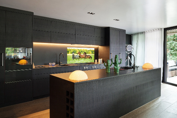 Crédence en verre Chevaux au galop