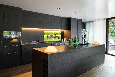 Crédence en verre Chevaux au galop