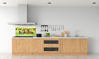 Crédence en verre Chevaux au galop