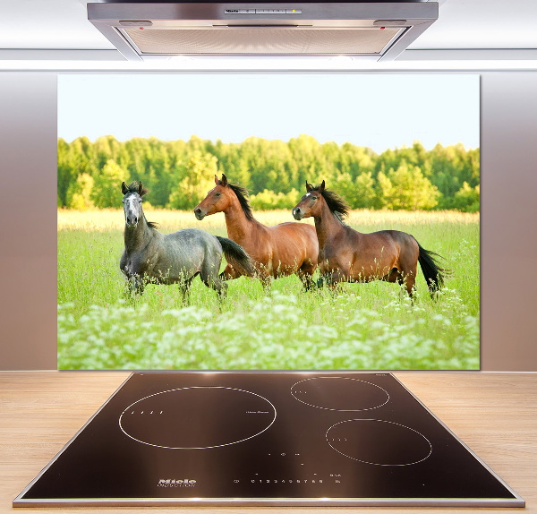 Crédence en verre Chevaux au galop