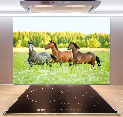 Crédence en verre Chevaux au galop