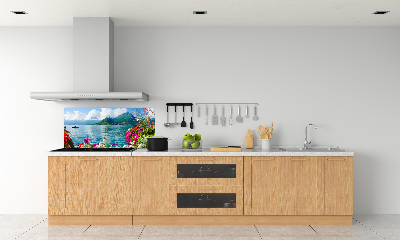 Panneaux muraux cuisine Fleurs au bord du lac
