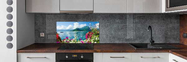 Panneaux muraux cuisine Fleurs au bord du lac