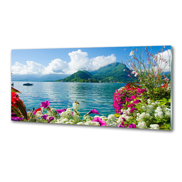 Panneaux muraux cuisine Fleurs au bord du lac
