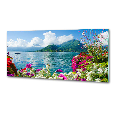 Panneaux muraux cuisine Fleurs au bord du lac