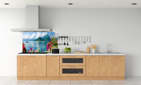 Panneaux muraux cuisine Fleurs au bord du lac