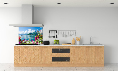 Panneaux muraux cuisine Fleurs au bord du lac