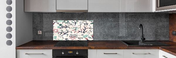 Crédence en verre trempé Animaux et fleurs