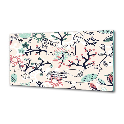 Crédence en verre trempé Animaux et fleurs