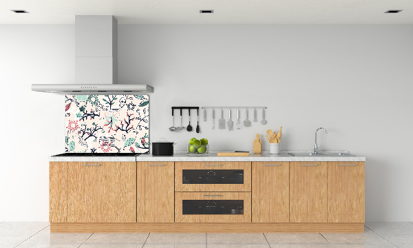 Crédence en verre trempé Animaux et fleurs