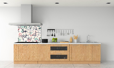 Crédence en verre trempé Animaux et fleurs