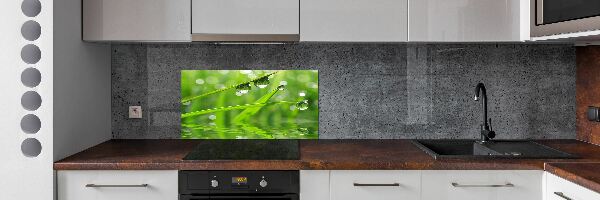 Verre pour crédence Gouttes sur l'herbe