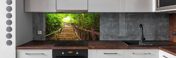Crédence en verre cuisine Escalier dans la forêt